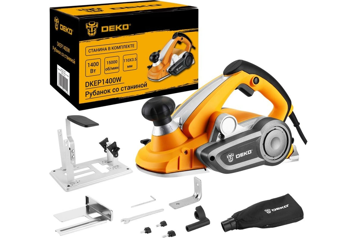 Рубанок со станиной Deko DKEP1400W 1400 Вт, 110 мм 063-4337