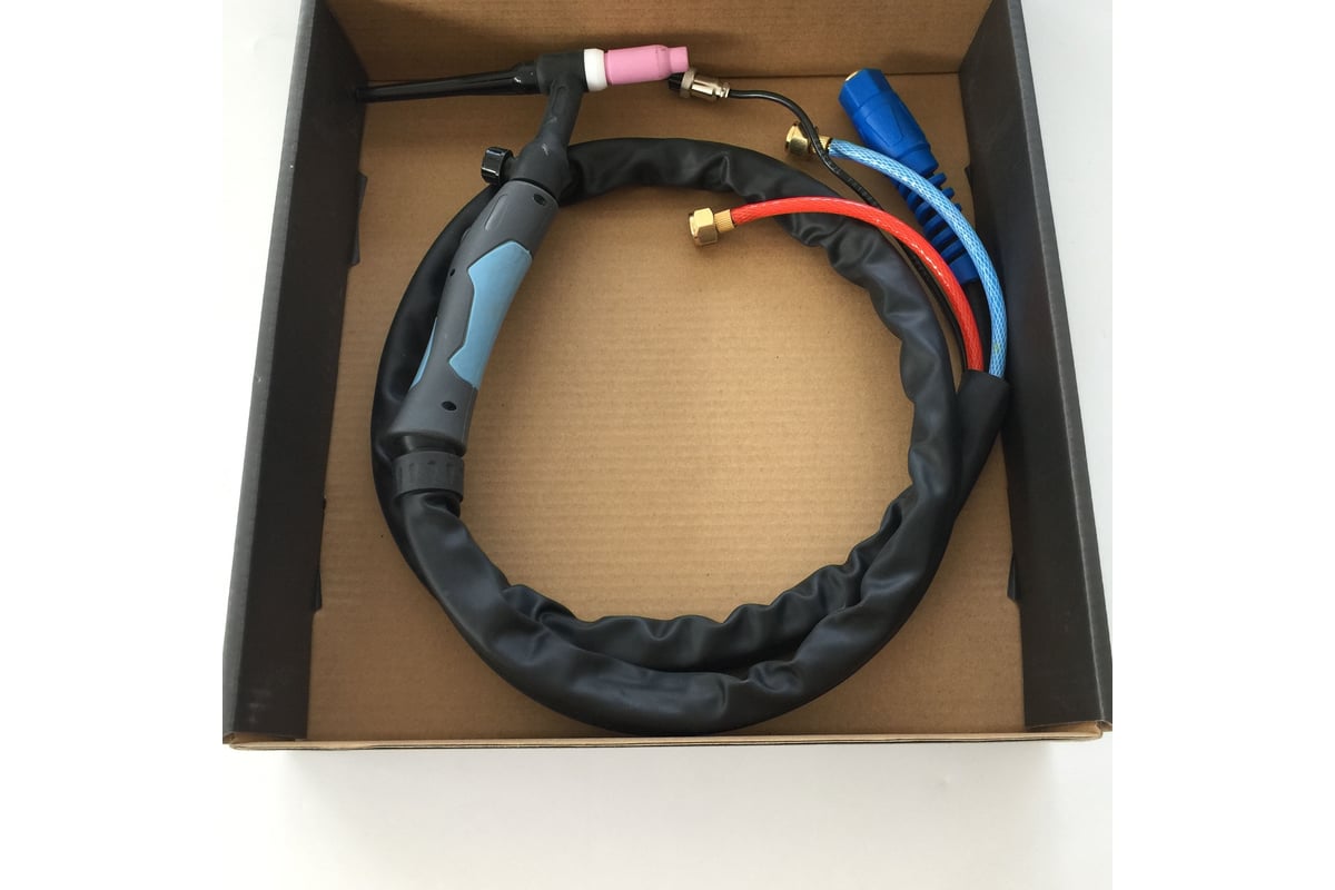 Горелка TIG WP 18FXV (8 м, M16x1.5+2 pin, водяное охлаждение, AC250А/DC350A, 0.5-4.0 мм) Энаргит WP18FXV-8-M16-2P