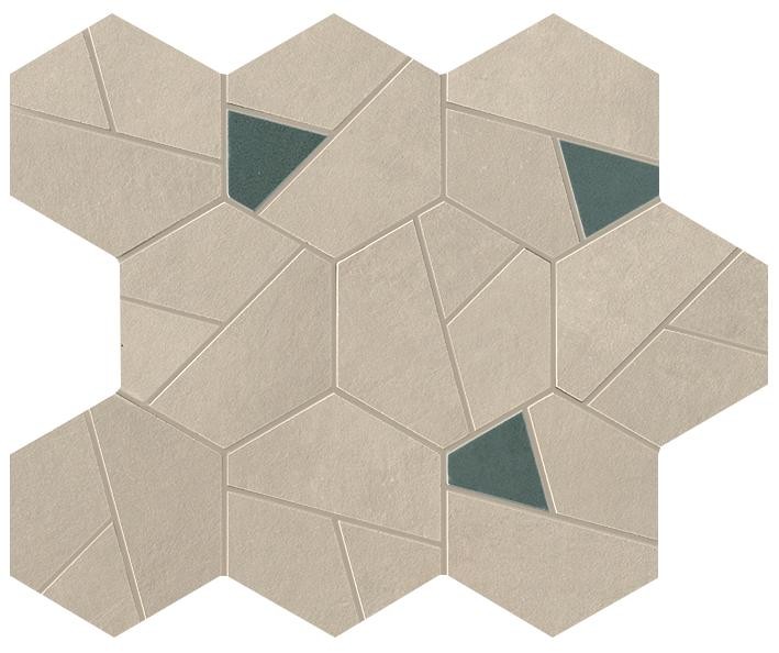 Мозаика Atlas Concorde Boost Pro Cream Mosaico Hex Blue 25x28,5 см, A0QO