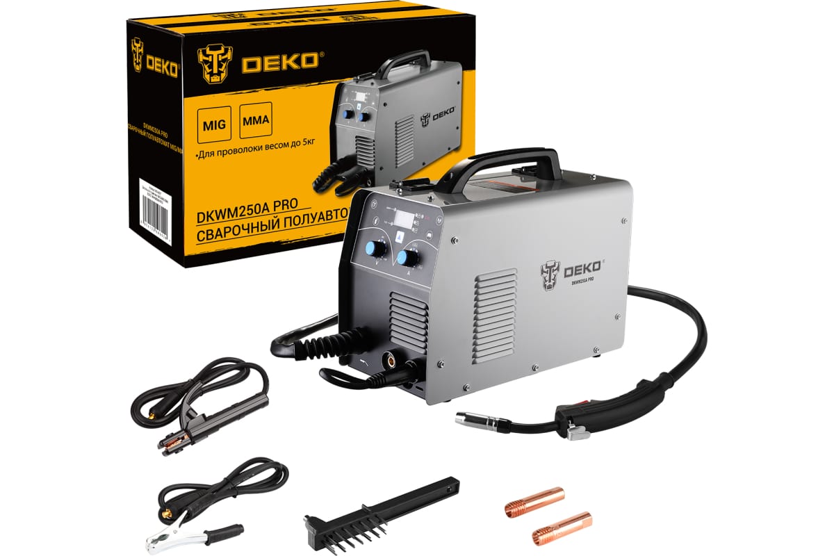 Сварочный полуавтомат Deko DKWM250A PRO MIG/MAG 250А 051-4687