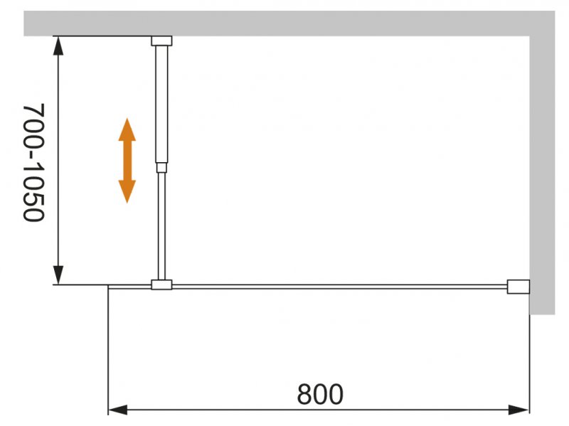 Душевая перегородка Cezares LIBERTA-L-1-80-BR-NERO 80x195 тонированная бронза, профиль черный