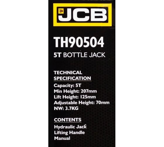 Бутылочный домкрат JCB 5 т, с клапаном, TH90504(58023) JCB-TH90504(58023)