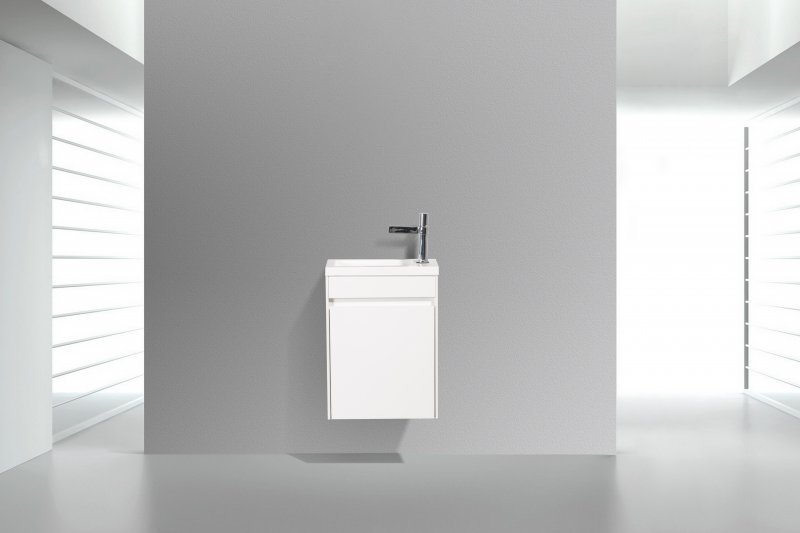 Тумба с раковиной BelBagno Pietra Mini 40 см, левосторонняя, Bianco Lucido