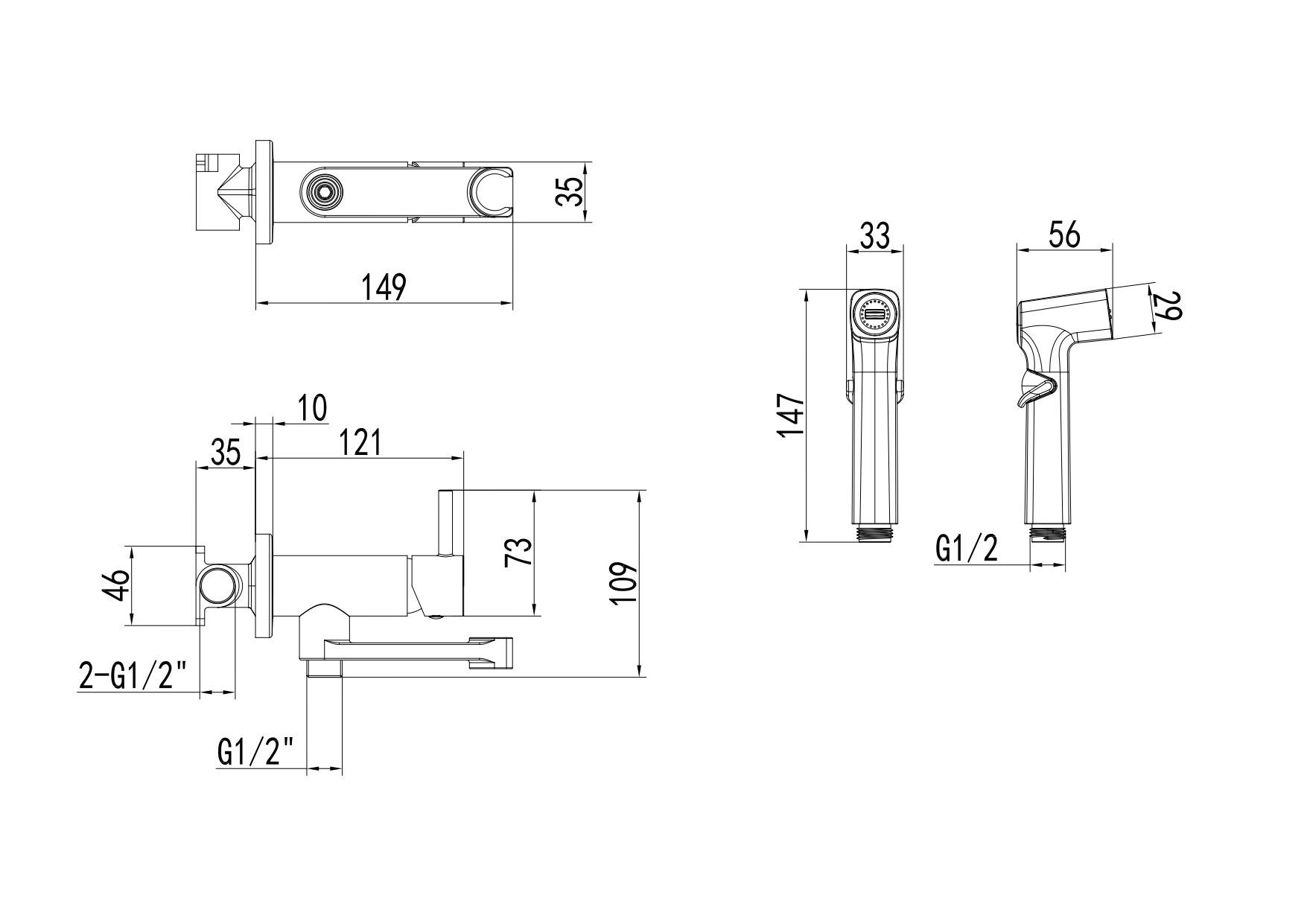 Смеситель Aquatek Ника AQ1819BGM с гигиеническим душем, оружейная сталь Смеситель Aquatek Ника AQ1819BGM с гигиеническим душем, оружейная сталь