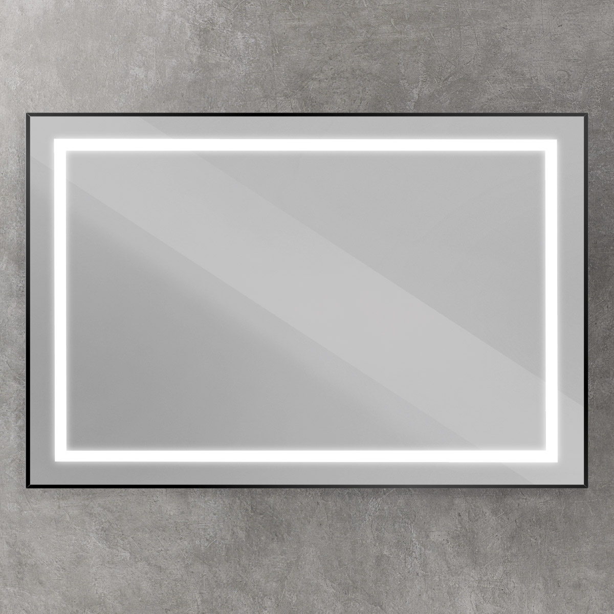 Зеркало BelBagno SPC-KRAFT-1200-800-SENS-NERO 120x80 см сенсорный выключатель, черный