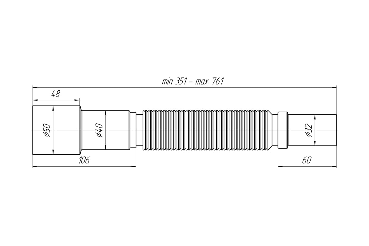 Гофра Ани Пласт 32х40/50, 351-761 мм K306 025-0656