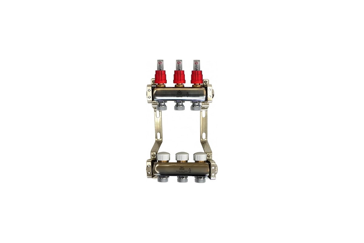 Коллекторный блок для теплого пола 1x3/4EU отв.-3 Gekon GK 74103