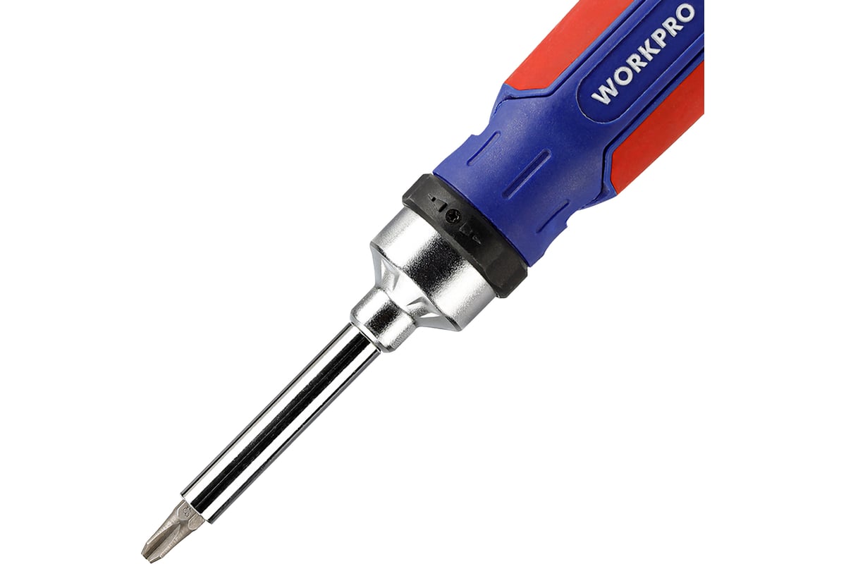 Реверсивная отвертка с трещоткой WORKPRO 3-72 15в1 (14 насадок) WP221061