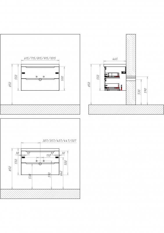 Тумба с раковиной BelBagno Etna 60x46x53 см Rovere Moro