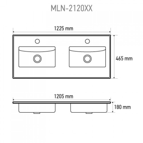 Раковина Melana MLN-2120XX 122 см