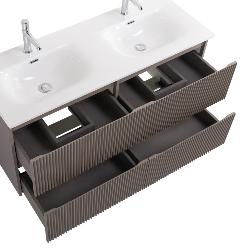 Тумба с раковиной BelBagno Uno 120 см, 4 ящика, Бежевый матовый
