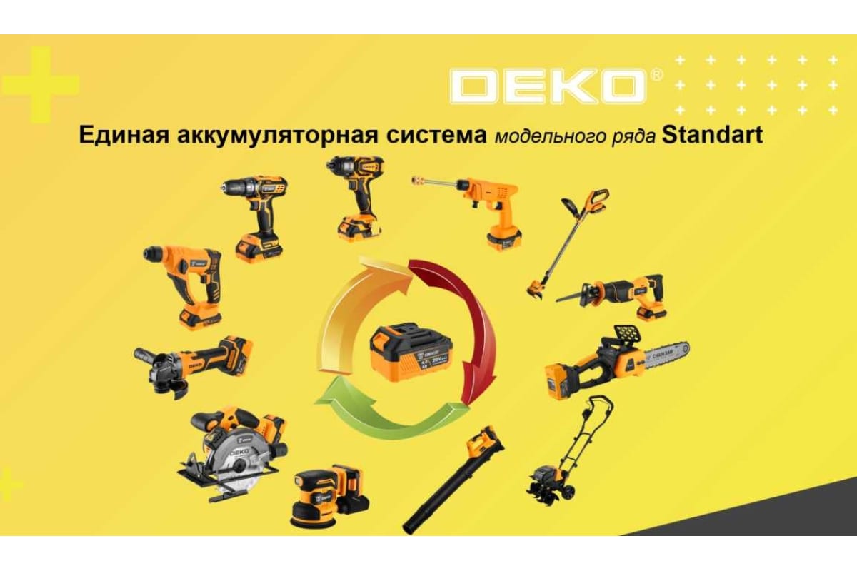 Аккумуляторный ударный винтоверт Deko DKIS20-Li 20В, 1х2.0Ач 063-4391