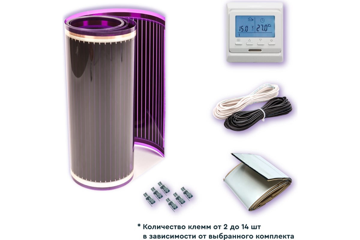 Комплект теплого пола VIOLET FLOOR 210 1 кв.м, шир. 0,5 м, с программируемым терморегулятором VLT1000313