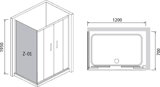 Душевой уголок RGW Passage PA-41 120x70 хром, прозрачное