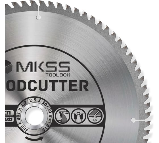 Диск пильный по дереву MKSS Toolbox Woodcutter WC2550 255x80Тх30/20 мм WC25508030