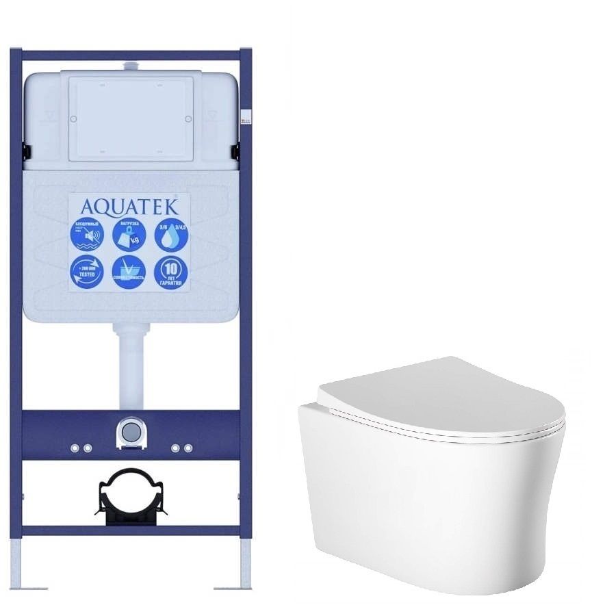 Подвесной унитаз SET Aquatek Ника с инсталляцией