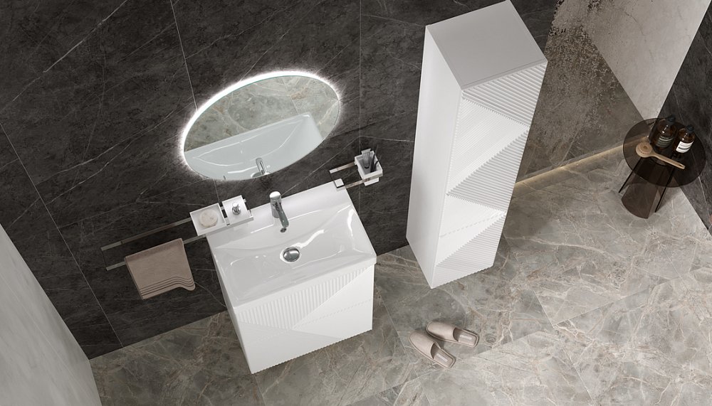 Тумба с раковиной Velvex Edge 60 см напольная