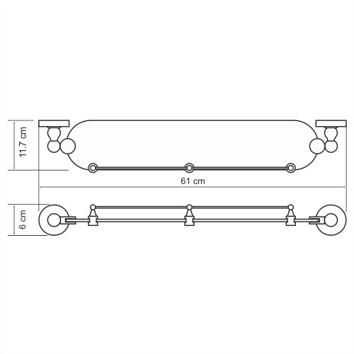 Полка WasserKRAFT Nau K-7744 с бортиком