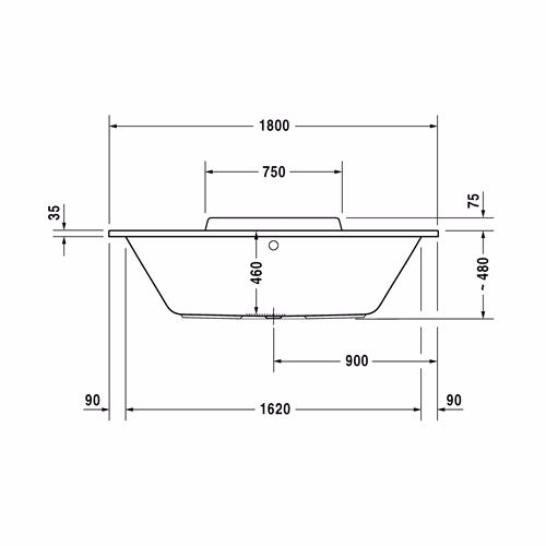 Акриловая ванна Duravit DuraStyle 180x80 см