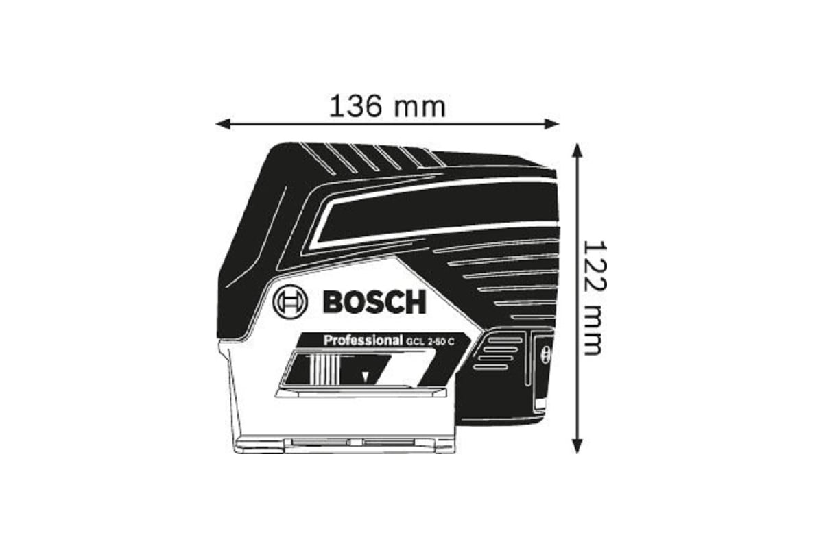 Комбинированный лазерный нивелир Bosch GCL 2-50 C + крепление RM2 0.601.066.G00