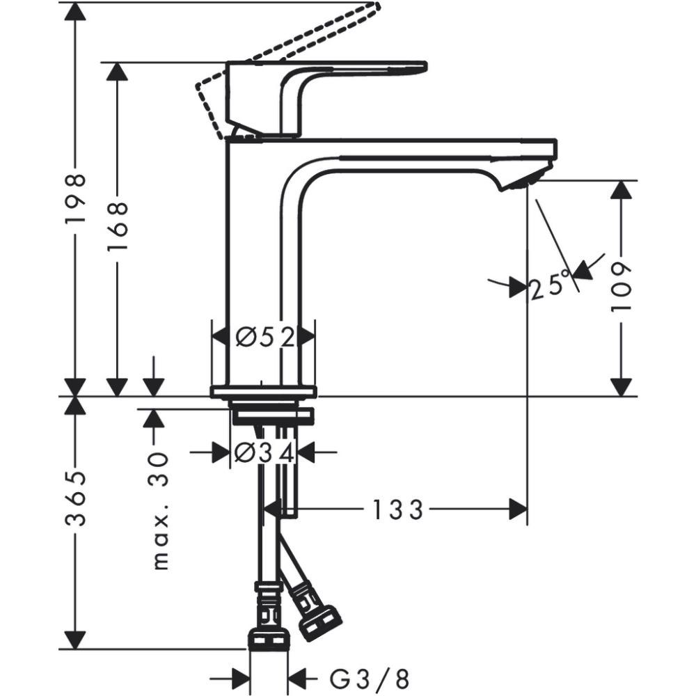 Смеситель для раковины Hansgrohe Rebris S 72520670 матовый черный без д/к