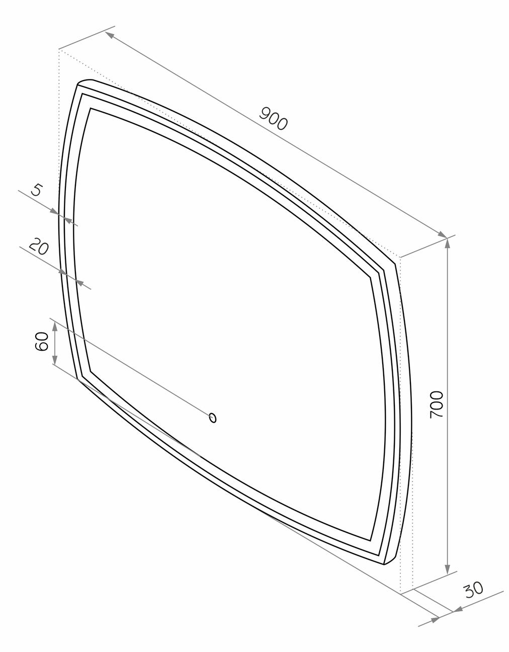 Зеркало Континент Dream Led 90x70 см с подсветкой ЗЛП611