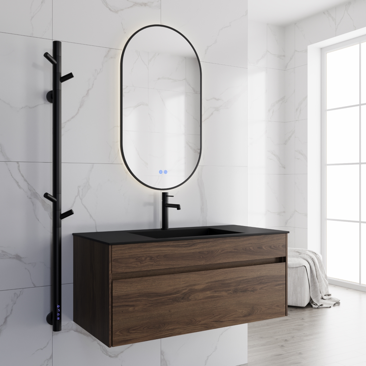 Тумба с раковиной Vincea Chiara 100 см 1 ящик, C.Oak