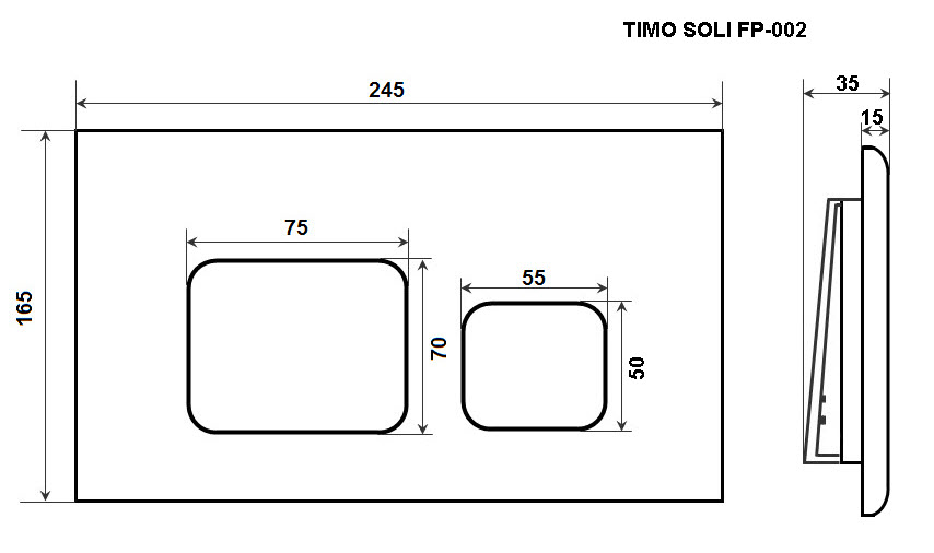 Кнопка смыва Timo Soli FP-002 хром