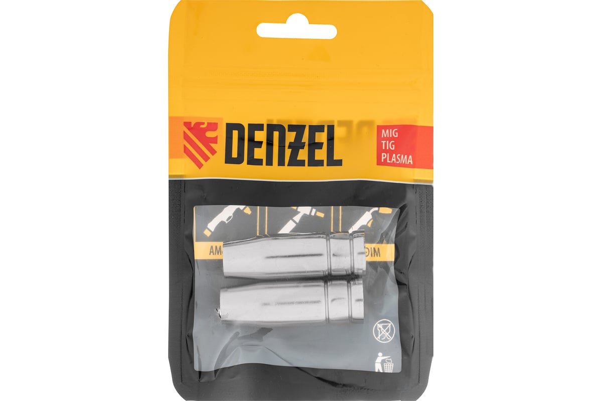 Сопло газовое 12х53 мм, 2 шт для MIG горелки тип 15 Denzel 93646
