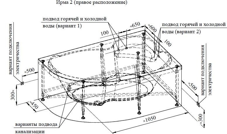 Акриловая ванна Ваннеса Ирма 150х97 см R