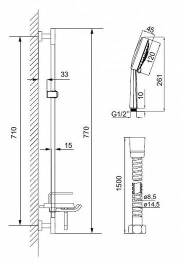 Душевой гарнитур Iddis Shower Set TSH1601