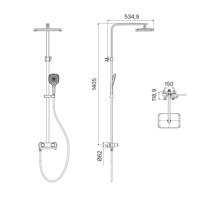 Душевая стойка Iddis Slide SLISBBTi06 с Push Control, хром