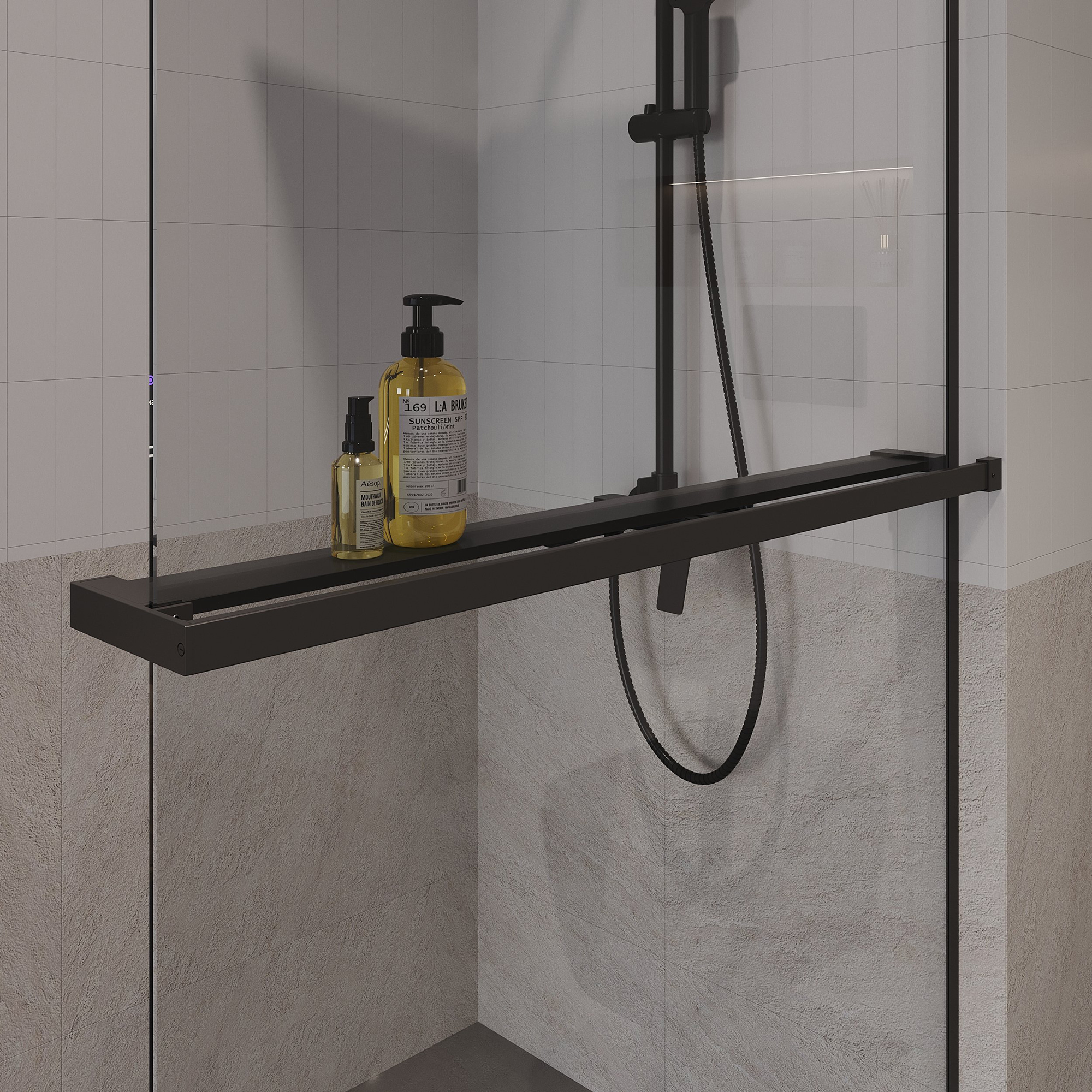 Душевая перегородка Niagara Nova NG-670-10ВLACK 100x195 прозрачная, профиль черный матовый