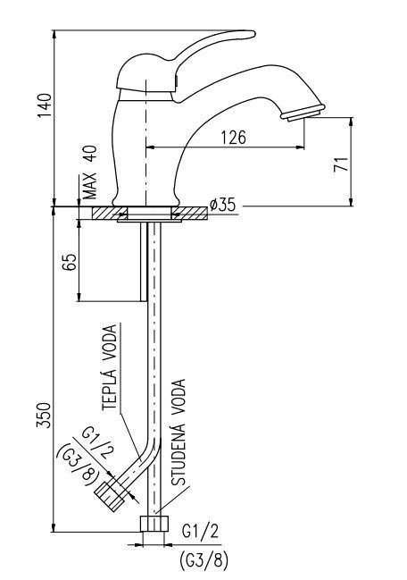 Смеситель для раковины Rav Slezak Labe L526.5SM