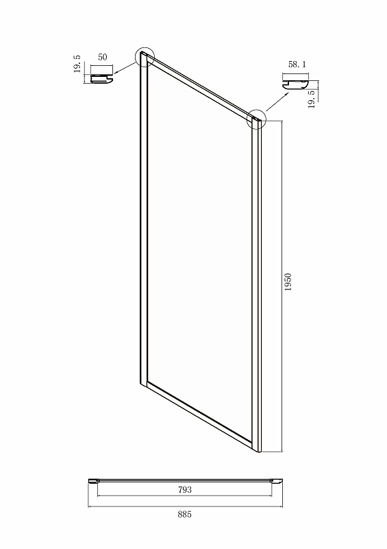 Душевой уголок Ambassador Forsa 100x90 17021101NX-90NX прозрачный, хром