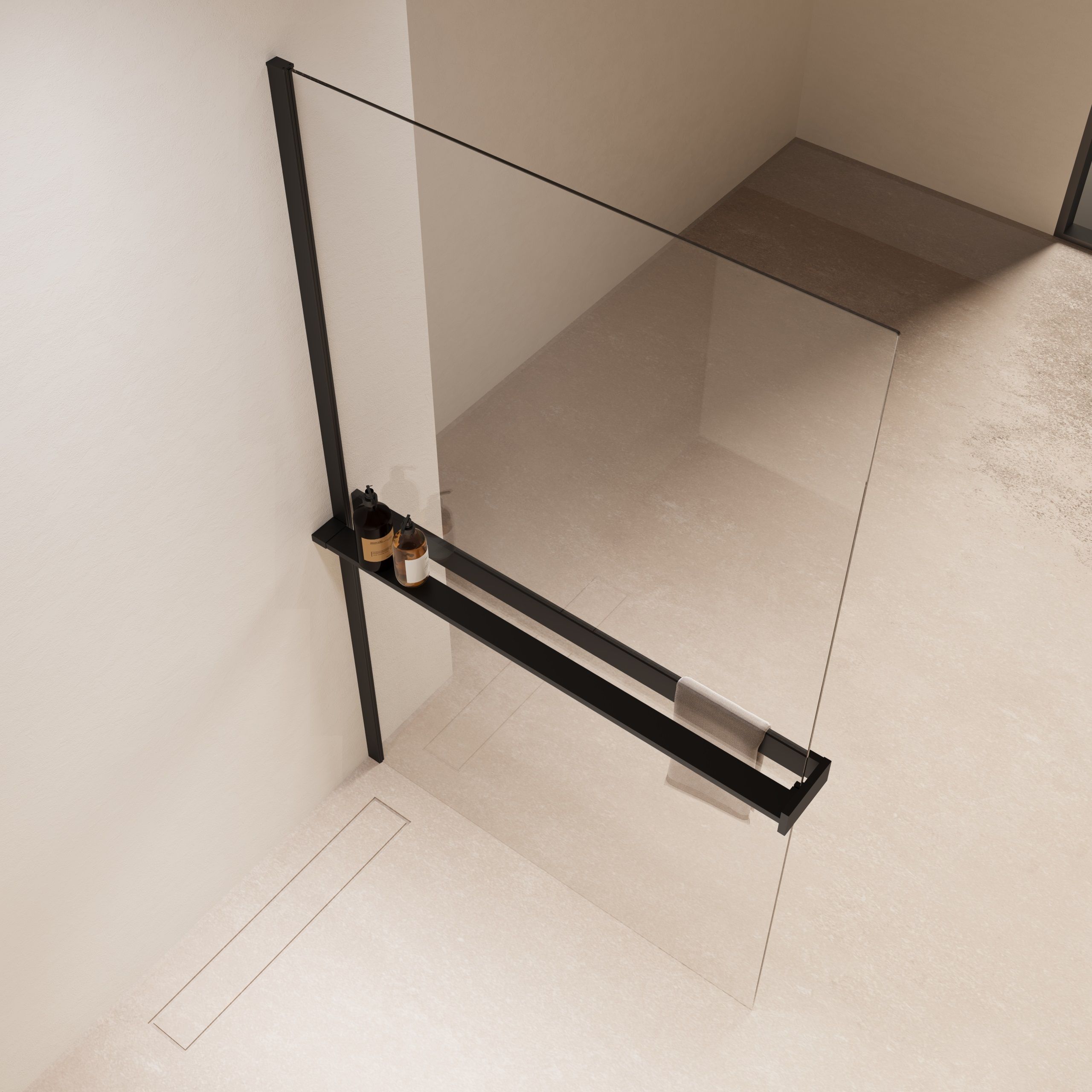 Душевая перегородка Vincea Walk-In VSW-1HR110CLB 110x200 черный матовый, прозрачное