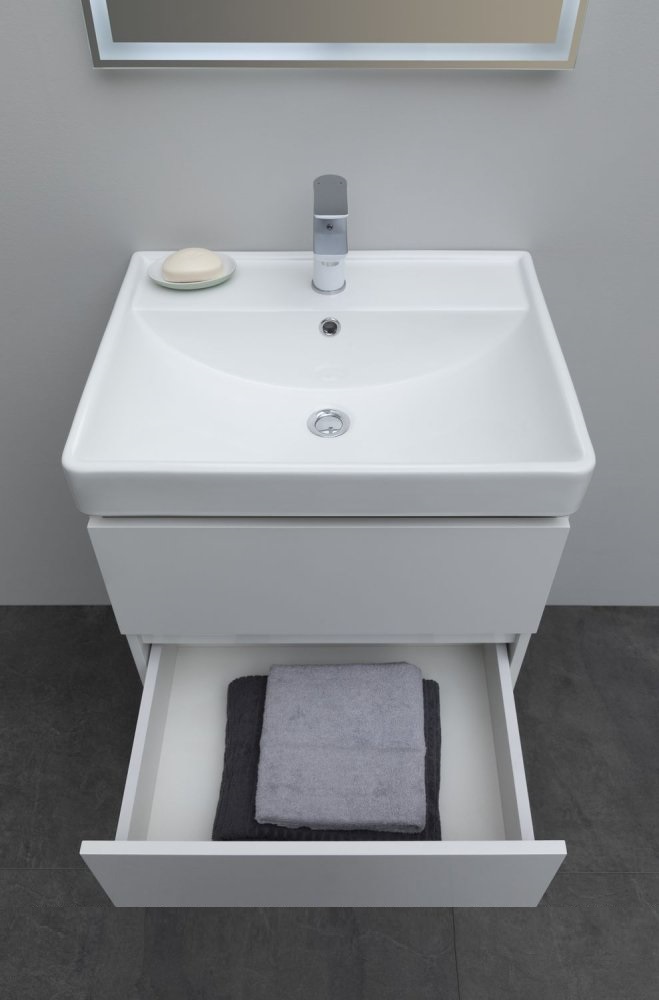Мебель для ванной Aquanet Вега 60 см белый глянец