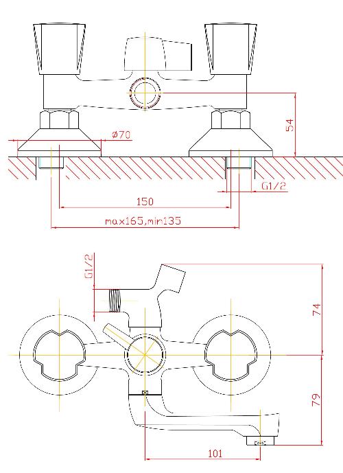 Смеситель для ванны Agger Retro-R A2021200