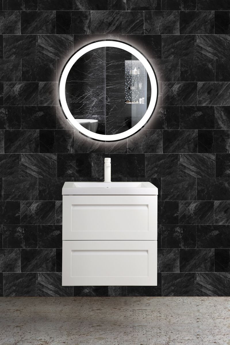 Мебель для ванной Art&Max Platino 60 см с керамической раковиной, белый матовый
