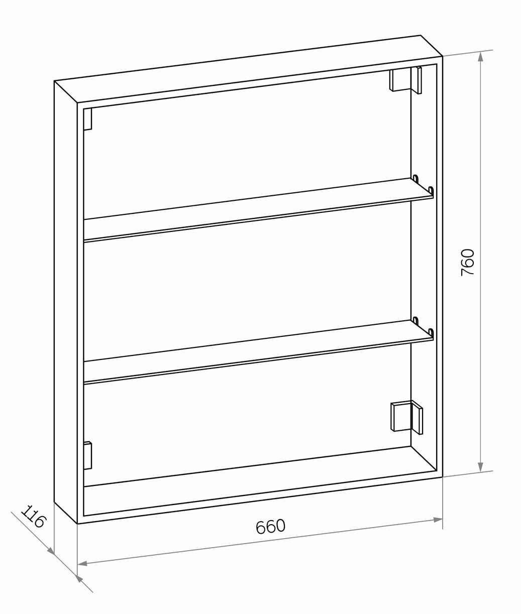 Зеркальный шкаф Aquanet Оптима 70 с LED подсветкой