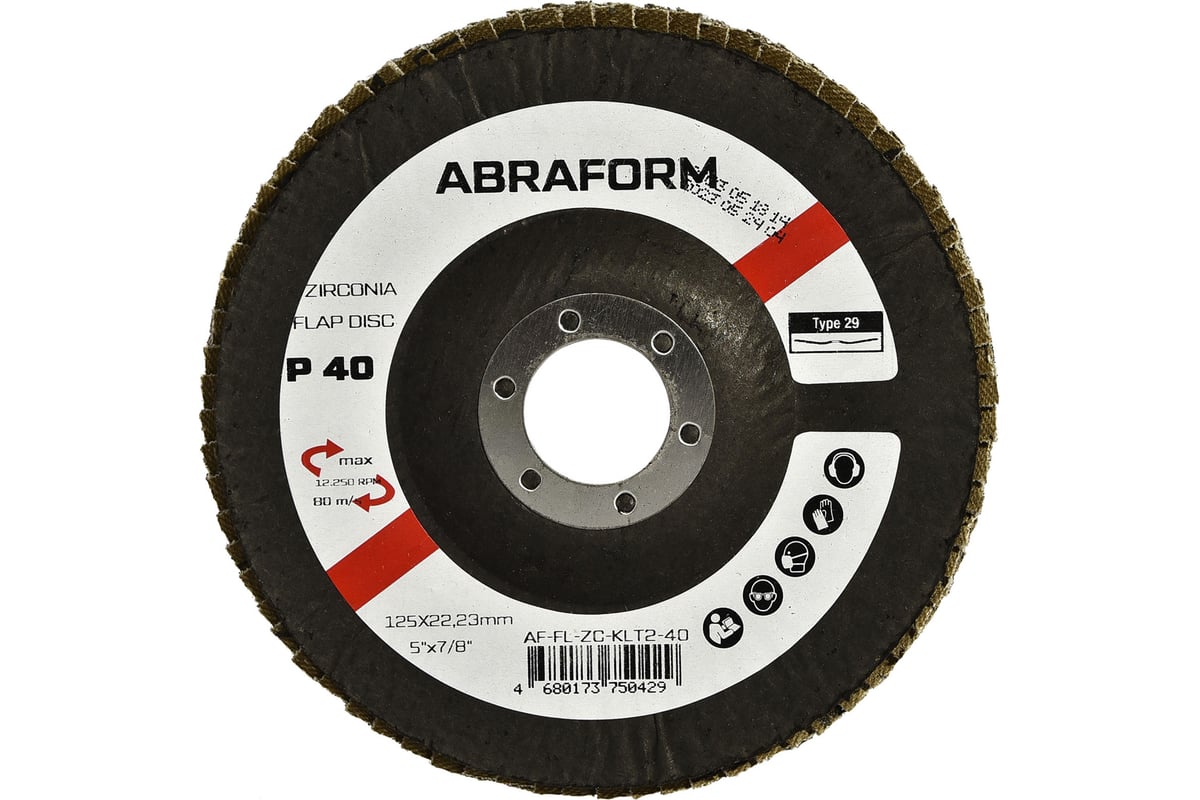 Круг лепестковый FlapLine ZC, 125 мм, угловой, Р40 ABRAFORM AF-FL-ZC-KLT2-40