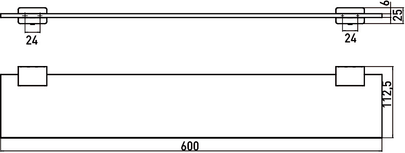 Полка Emco Loft 0510 001 60, 60 см хром/хрусталь