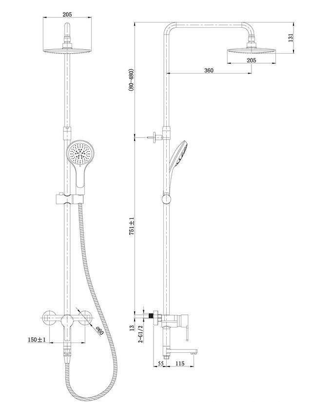 Душевая стойка Orans OLS-7535W