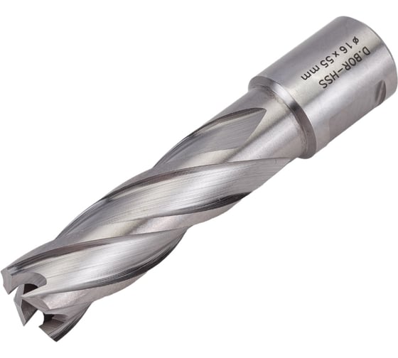 Сверло корончатое HSS по металлу (16х55/88 мм; Weldon 19) D.BOR CD-HSS-055-016-W