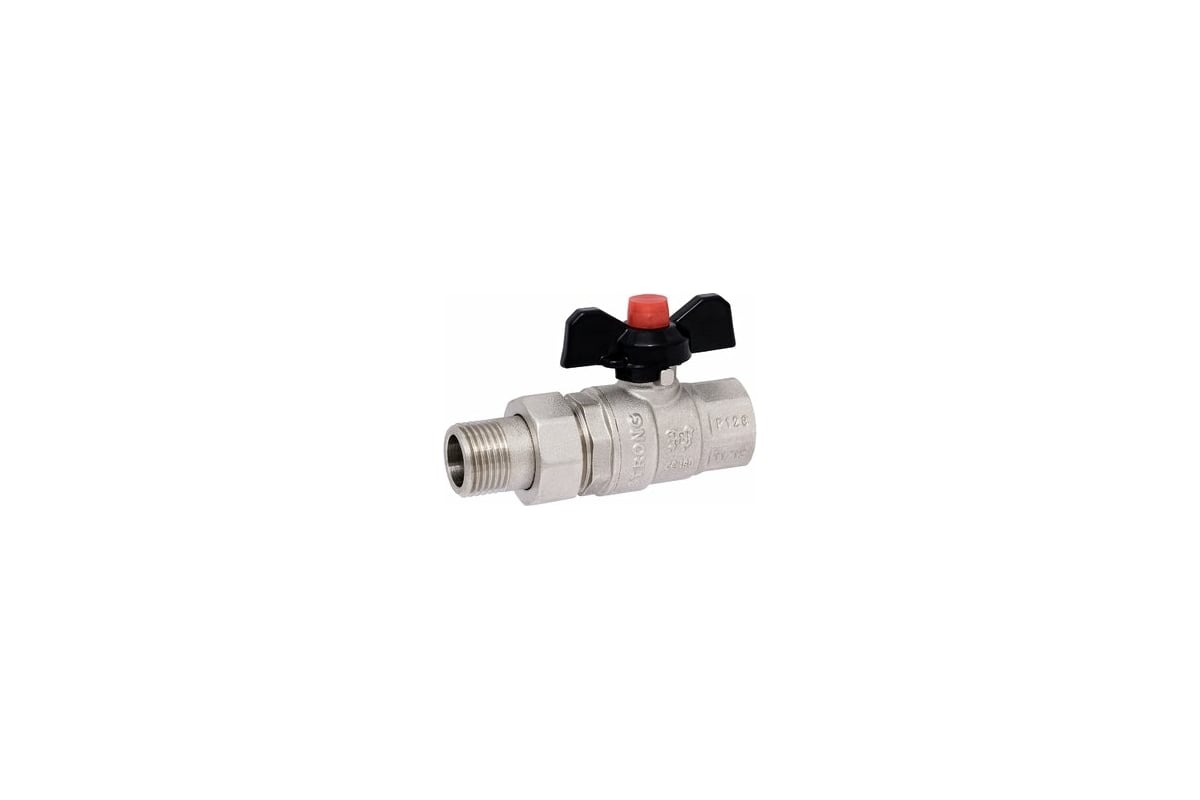 Шаровой кран PROFACTOR с полусгоном PF STRONG ручка бабочка в/н 1/2 дюйма PF UBV 278