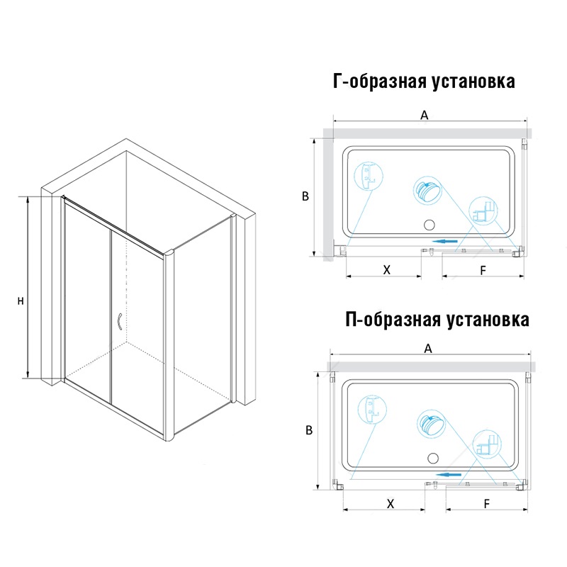 Душевой уголок RGW Passage PA-42 100x80 хром, прозрачное