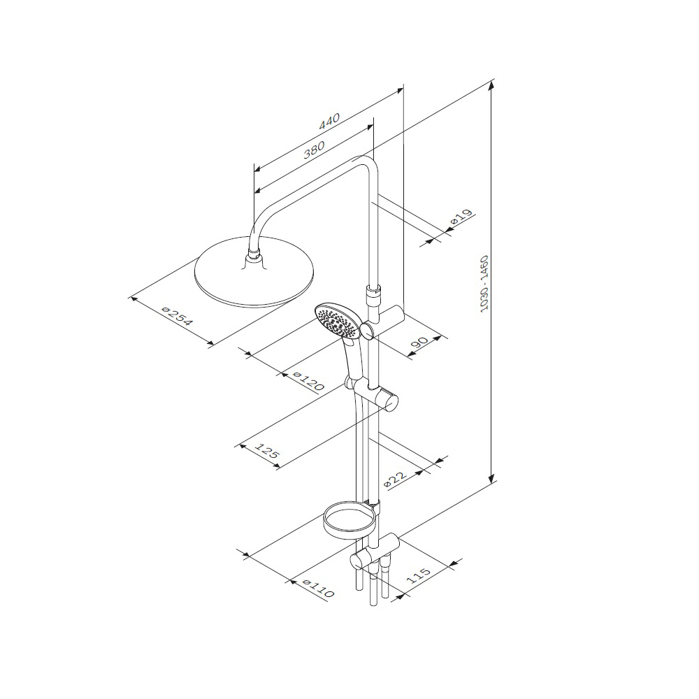 Душевая стойка Am.Pm Spirit V2.0 ShowerSpot F0770A100