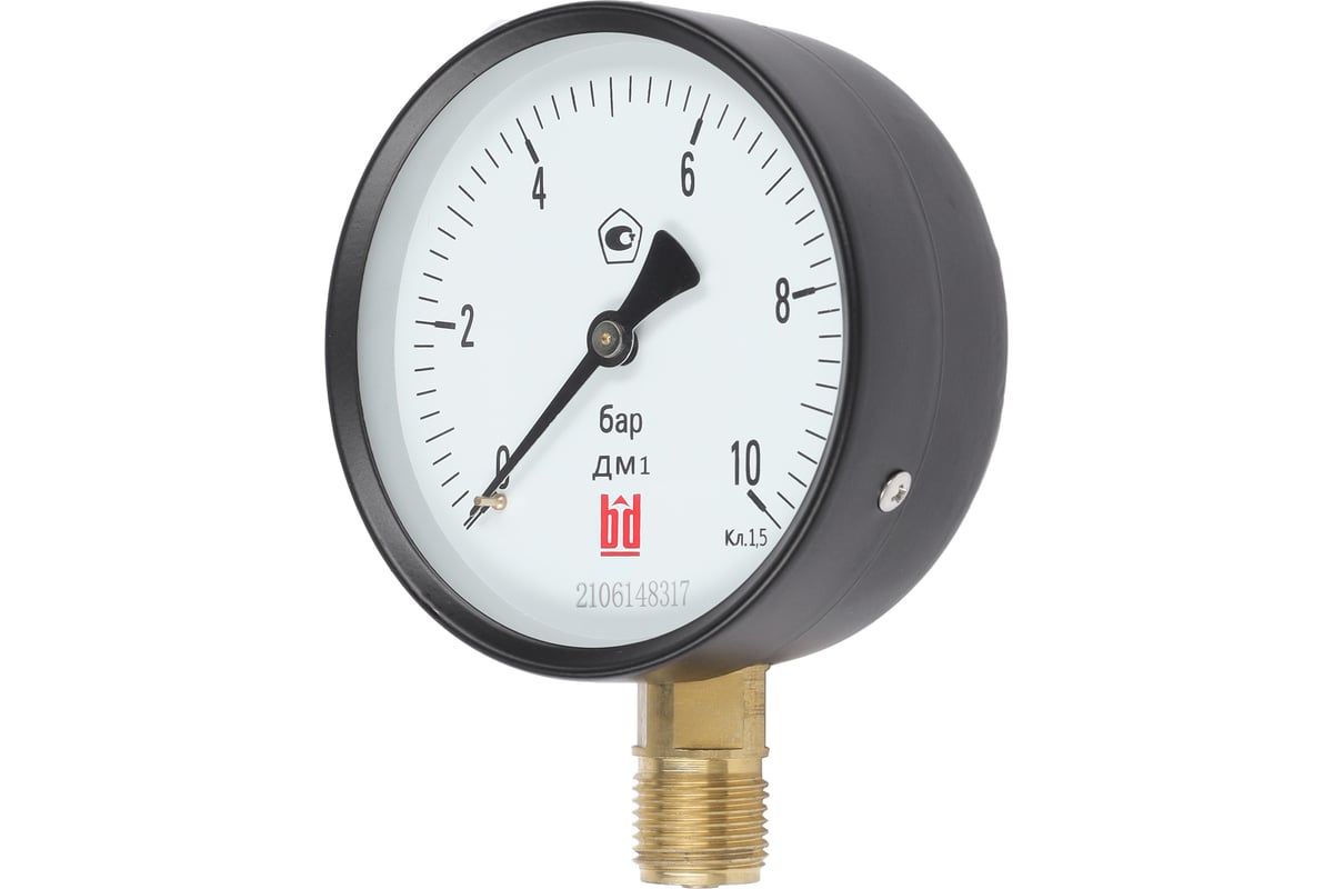 Манометр ДМ 1 Т2 100 Р (0-10) бар, кл.1,5 G1/2 BD 1151100014