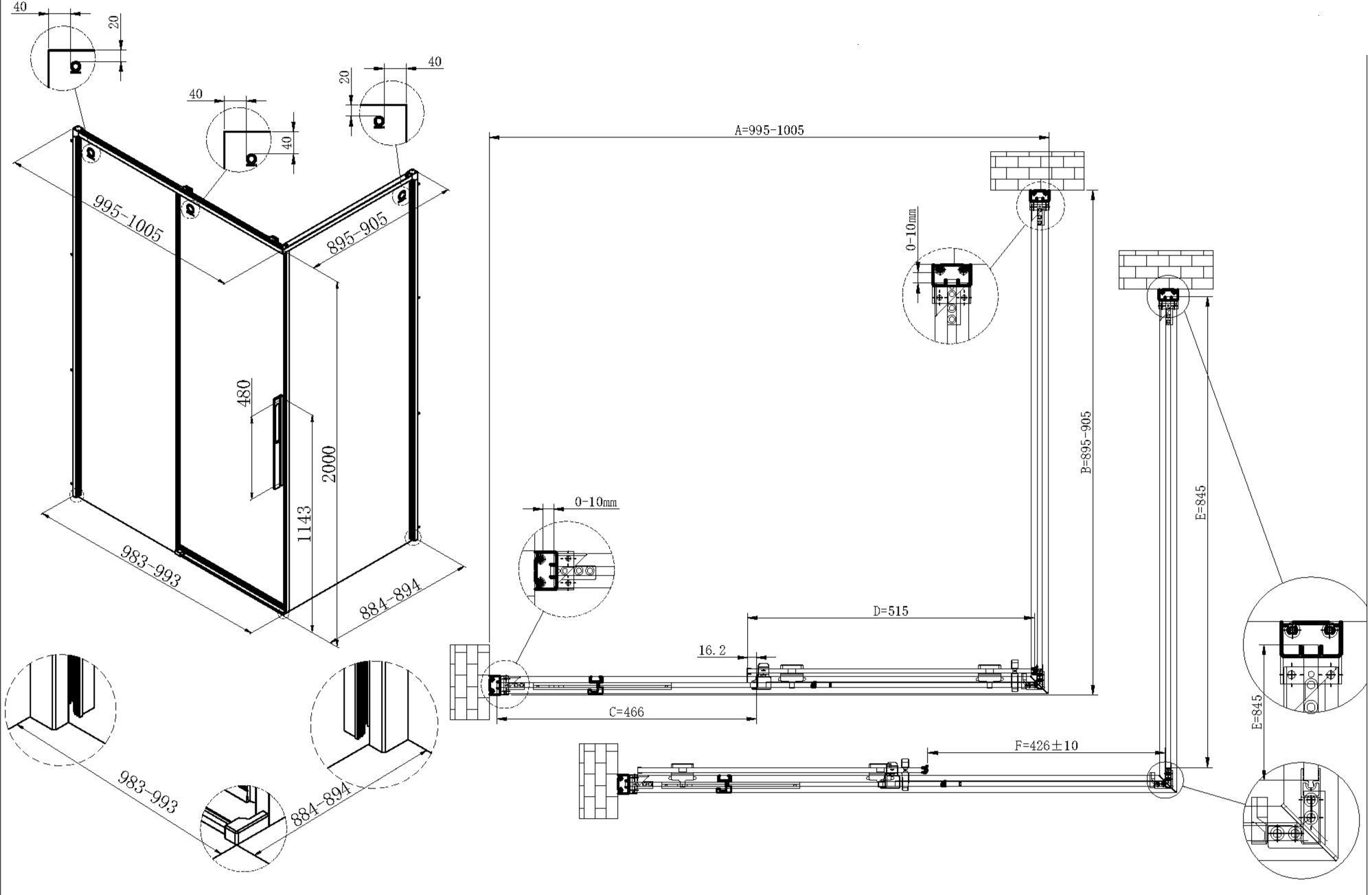 Душевой уголок Vincea Ultima VSR-7UL9010CL 100x90 хром, прозрачное