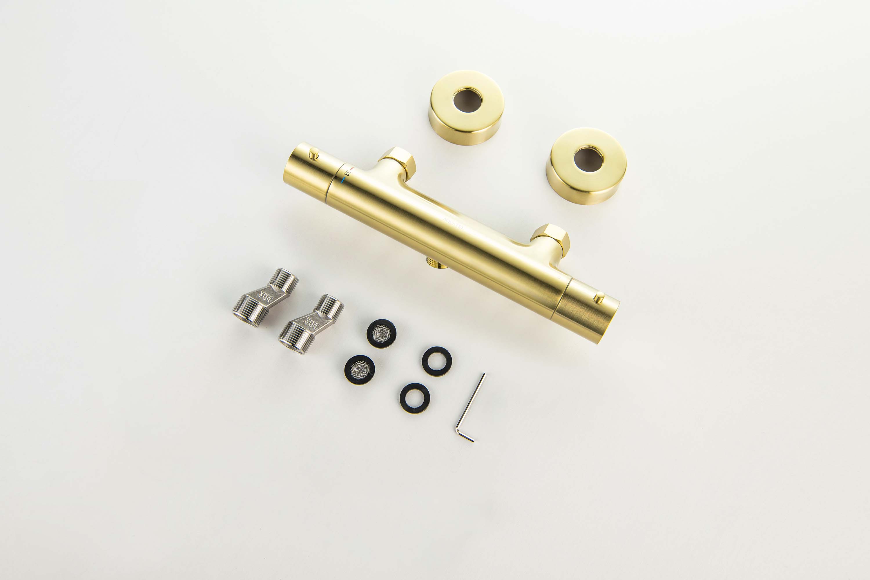 Смеситель для душа Aquatek Европа AQ1363BG термостат, шлифованное золото